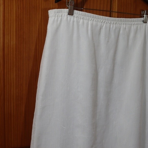 Sue Wong White Midi Pencil Skirt LG Slip Skirt White Wrinke Crinkle Vintage - Picture 6 of 16